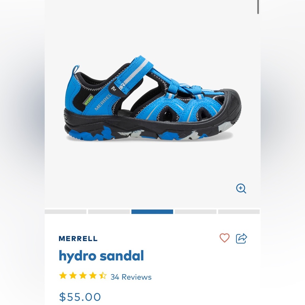 Kids Merrell Hydro Sandal size 13 in Blue/Black